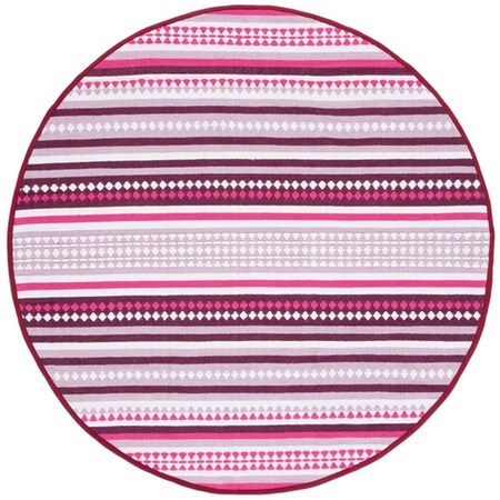 Safavieh 6 x 6 ft. Montauk Bohemian Hand Woven Round Rug; Pink & Ivory MTK451R-6R